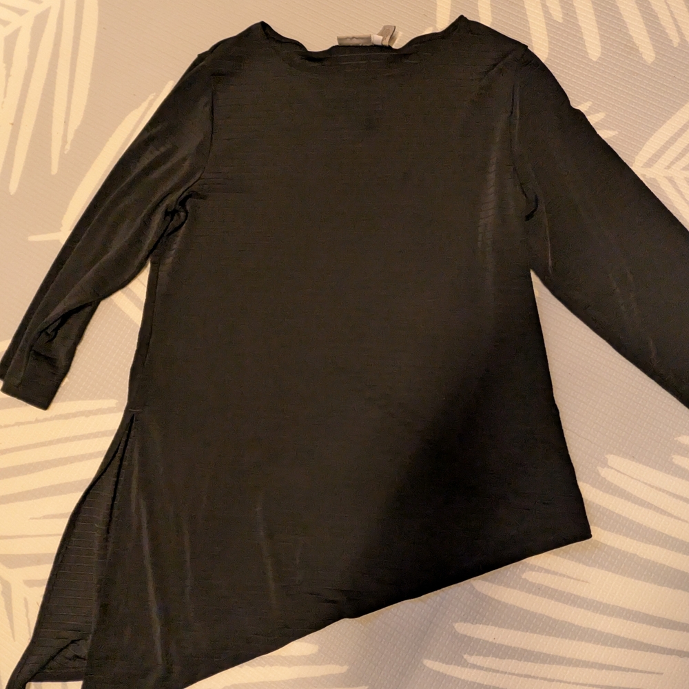 Chico's Black Asymmetrical Tunic Top